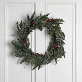 45cm Pine Wreath with Red Berries - thumbnail 2
