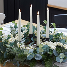 40cm Eucalyptus Advent Wreath & TruGlow® Taper Candle Table Decoration - thumbnail 1