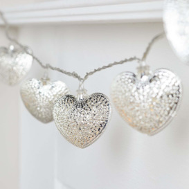 20 Silver Filigree Heart Fairy Lights - thumbnail 2