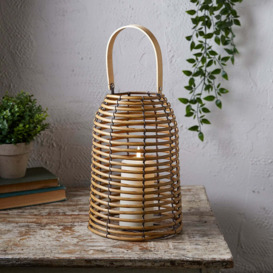 Rattan Wooden Lantern with TruGlow® Candle
