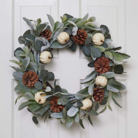 50cm Pumpkin & Pinecone Autumn Wreath