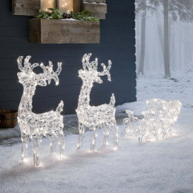 Swinsty Dual Colour LED Light Up Reindeer & Sleigh Christmas Figure 24v - thumbnail 2