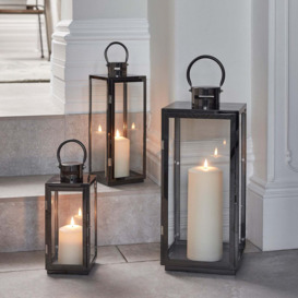 Stainless Steel Candle Lantern Trio with TruGlow® Candles - thumbnail 1