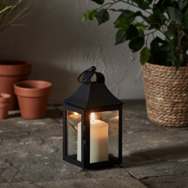 25cm Albury Black Garden Lantern with TruGlow® Candle - thumbnail 1