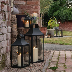 45cm Albury Black Garden Lantern with TruGlow® Candle - thumbnail 2