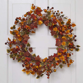 Berry Autumn Wreath & TruGlow® Candle Bundle - thumbnail 2