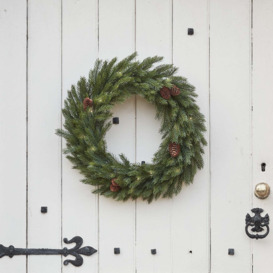 60cm Pre Lit Outdoor Christmas Wreath - thumbnail 2