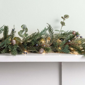 2m Pre Lit Frosted Berry and Pinecone Garland