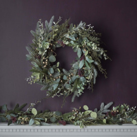 Eucalyptus, Pine & Gold Berry Christmas Wreath and Garland - thumbnail 2