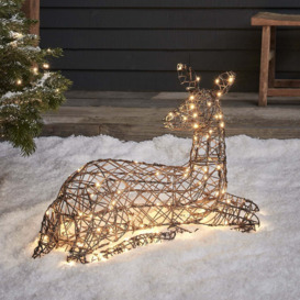 Studley Rattan Resting Doe Light Up Reindeer 24v - thumbnail 2