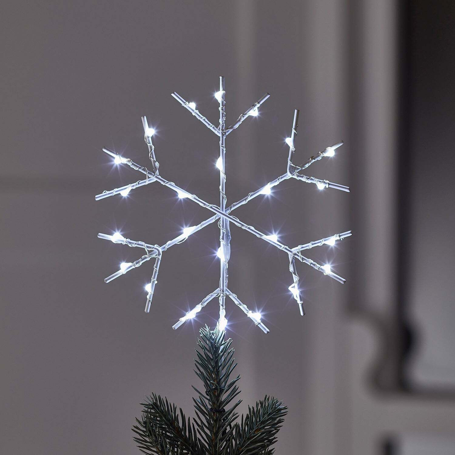White Micro Light Snowflake Tree Topper - image 1
