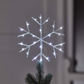 White Micro Light Snowflake Tree Topper - thumbnail 1
