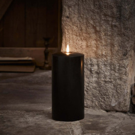 TruGlow® Black Real Wax LED Chapel Candle 20cm