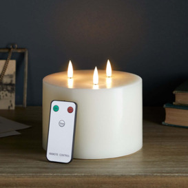 TruGlow® Ivory LED 3 Wick Candle with Remote Control - thumbnail 1