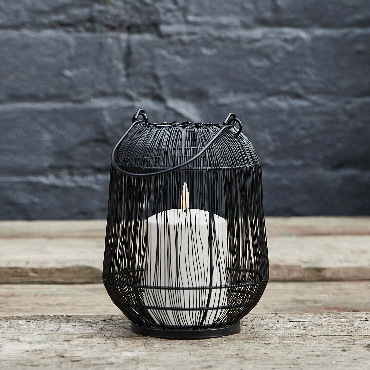 Antonio Black Garden Lantern with White TruGlow® Candle - image 1