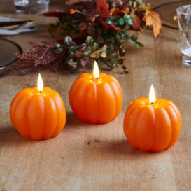 TruGlow® Orange Pumpkin Candle Trio with Remote Control - thumbnail 2