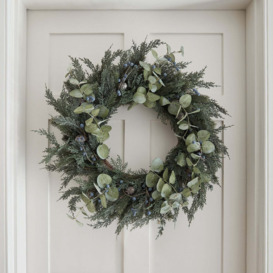 66cm Pre Lit Oversized Frosted Berry and Pinecone Christmas Wreath - thumbnail 2