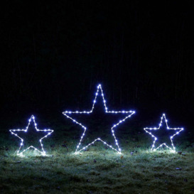 3 Dual Colour LED Osby Star Christmas Stake Lights - thumbnail 2