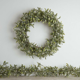 Pre Lit Oversized Mistletoe Christmas Wreath & Garland - thumbnail 2