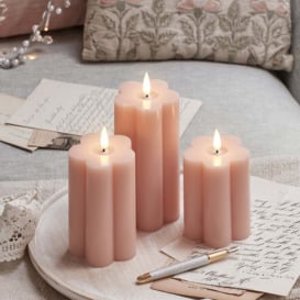 3 Pink Flower TruGlow® LED Candles - thumbnail 1