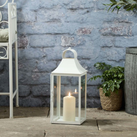 45cm Albury White Garden Lantern with TruGlow® Candle - thumbnail 1
