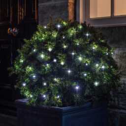 100 White LED Outdoor Battery Fairy Lights On Green Cable - thumbnail 2