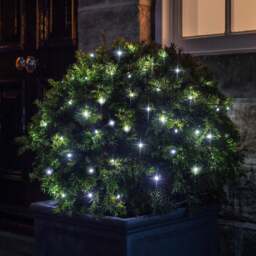 100 White LED Outdoor Battery Fairy Lights On Green Cable - thumbnail 2
