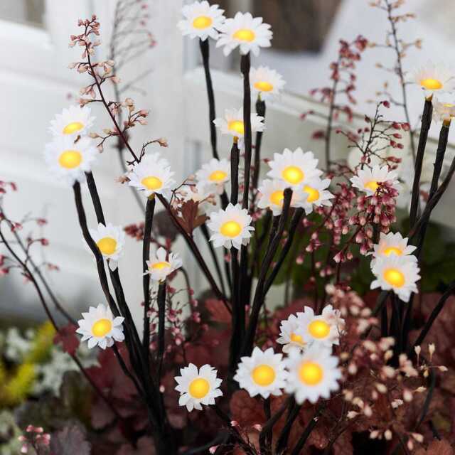 30 LED Daisy Solar Stake Lights - image 1