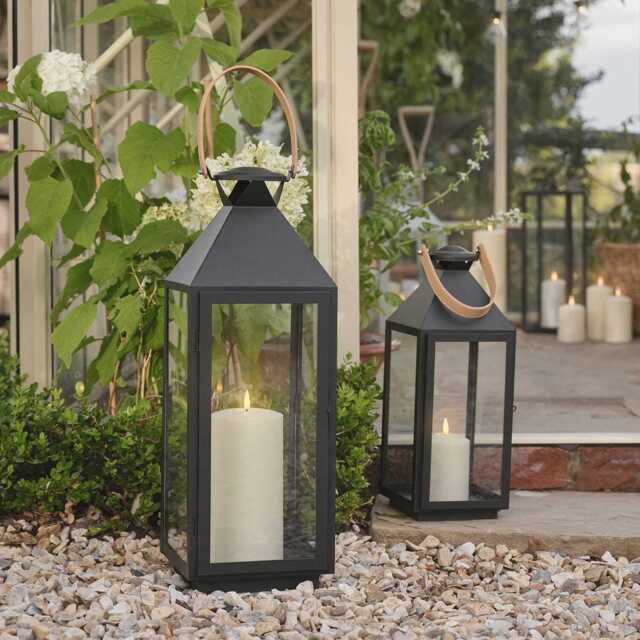 Brixham Leather Handle Lantern Duo with TruGlow® Candles - image 1
