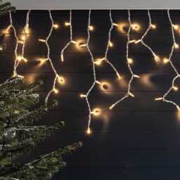 Pro Connect 22m 1100 Traditional Warm White Connectable Icicle Lights White Cable - thumbnail 1