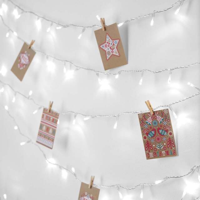100 White LED Fairy Lights On Clear Cable - image 1