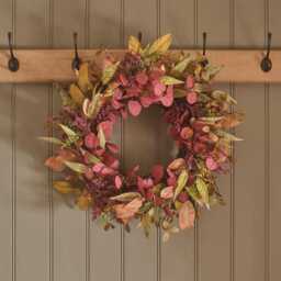 50cm Pre Lit Autumn Winter Full Wreath - thumbnail 2