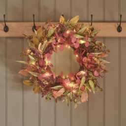50cm Pre Lit Autumn Winter Full Wreath