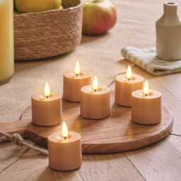 6 TruGlow® Copper Distressed LED Votive Candles with Remote Control - thumbnail 1