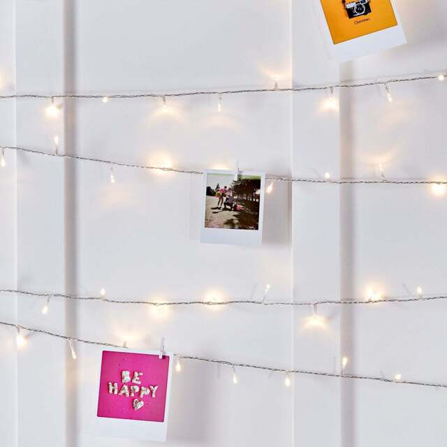 200 Warm White LED Fairy Lights On Clear Cable - image 1
