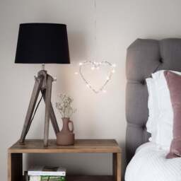 Heart Battery Fairy Light Wreath - thumbnail 2