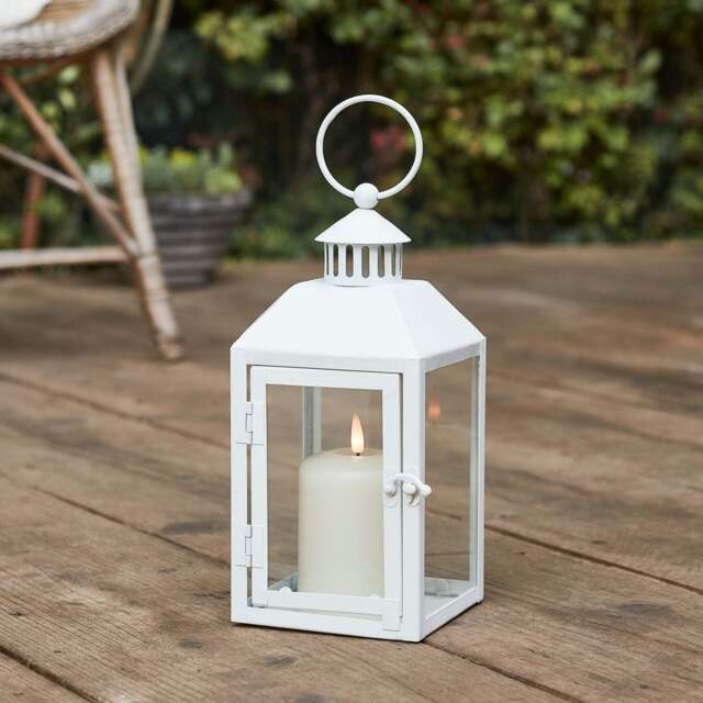 Perth White Garden Lantern with TruGlow® Candle And Remote Control - image 1