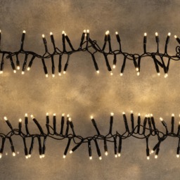 Plus Connect 10m 500 LED Warm White Connectable Cluster Lights Black Cable
