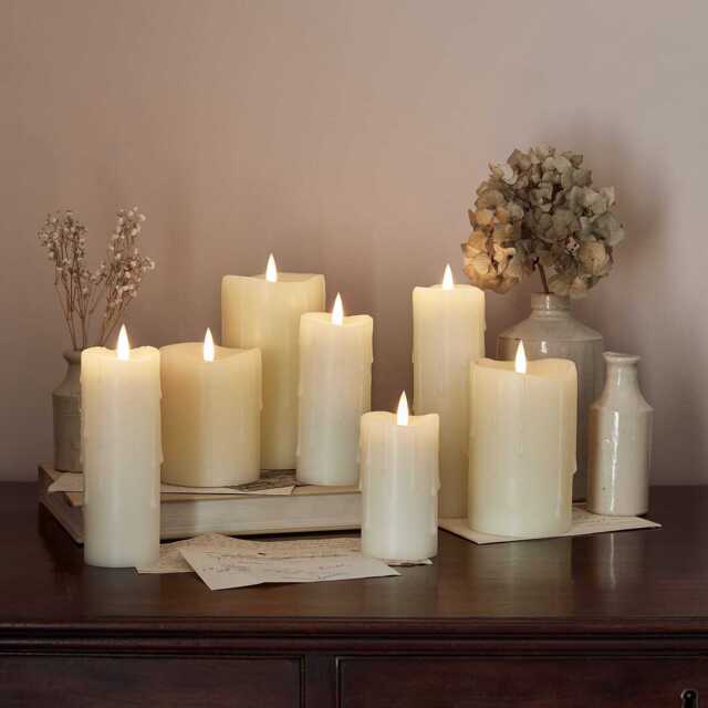 7 TruGlow® Ivory Dripping Wax LED Candles with Remote Control - image 1