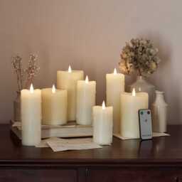 7 TruGlow® Ivory Dripping Wax LED Candles with Remote Control - thumbnail 2