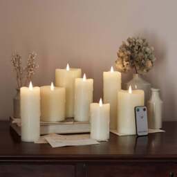 7 TruGlow® Ivory Dripping Wax LED Candles with Remote Control - thumbnail 2