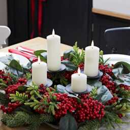 4 TruGlow® Ivory Slim LED Candles & Table Candle Holder - thumbnail 2