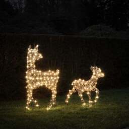 Dual LED Studley Doe & Fawn Light Up Reindeer Duo - thumbnail 1