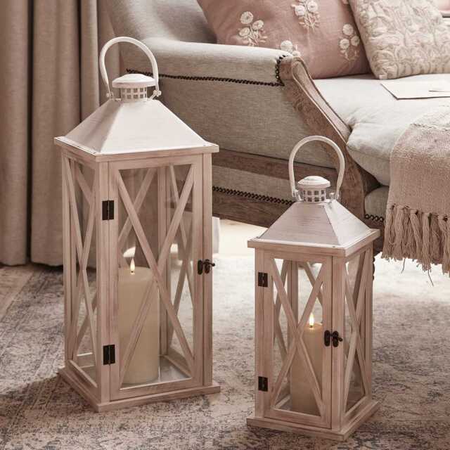 Folkestone Wooden Lantern Duo with TruGlow® Candles - image 1