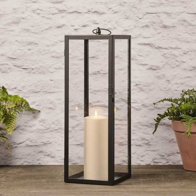 Bowen Extra Large Black Garden Lantern with TruGlow® Candle - image 1