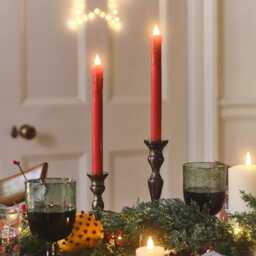 2 Red LED Taper Candles With Remote Control - thumbnail 1