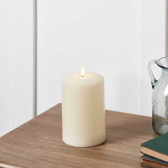 TruGlow® Ivory Rechargeable LED Pillar Candle 15cm - image 1