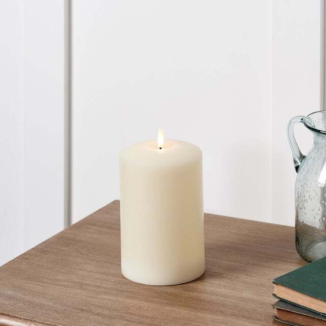 TruGlow® Ivory Rechargeable LED Pillar Candle 15cm - image 1