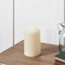 TruGlow® Ivory Rechargeable LED Pillar Candle 15cm