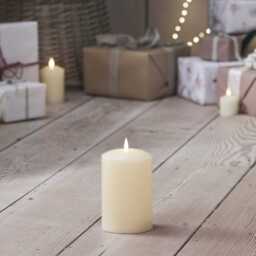 TruGlow® Ivory Rechargeable LED Pillar Candle 15cm - thumbnail 2